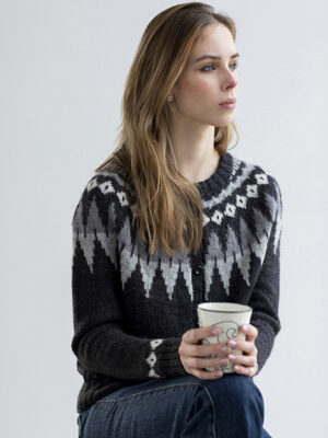 strikkekit cardigan nordisk moenster onion garn